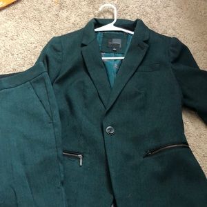 emerald green power suit